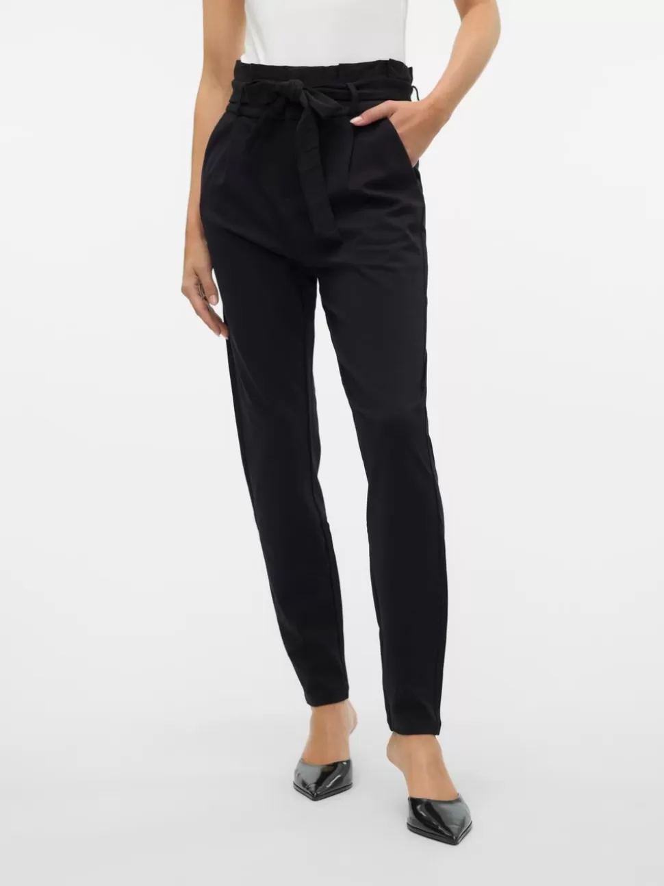 Byxor | Basics^VERO MODA VMEVA Hög Midja Byxor Black