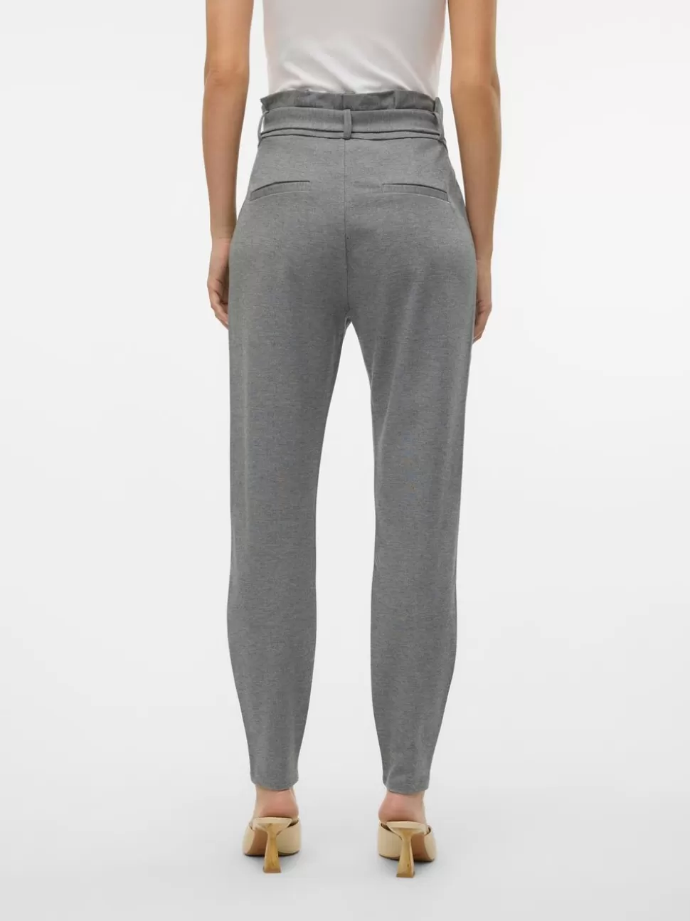 Byxor | Basics^VERO MODA VMEVA Hög Midja Byxor Medium Grey Melange