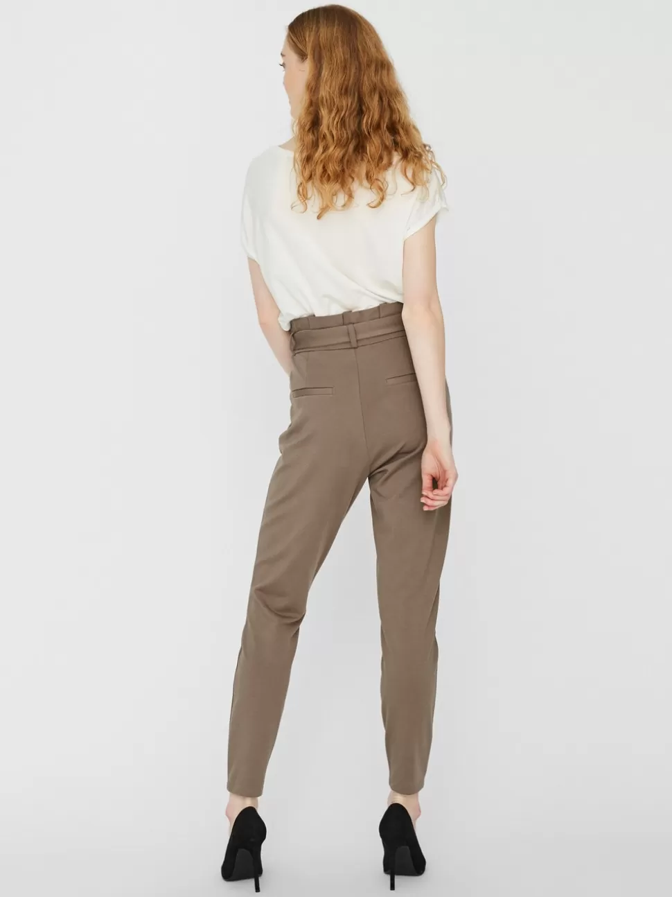 Byxor | Basics^VERO MODA VMEVA Hög Midja Byxor Bungee Cord