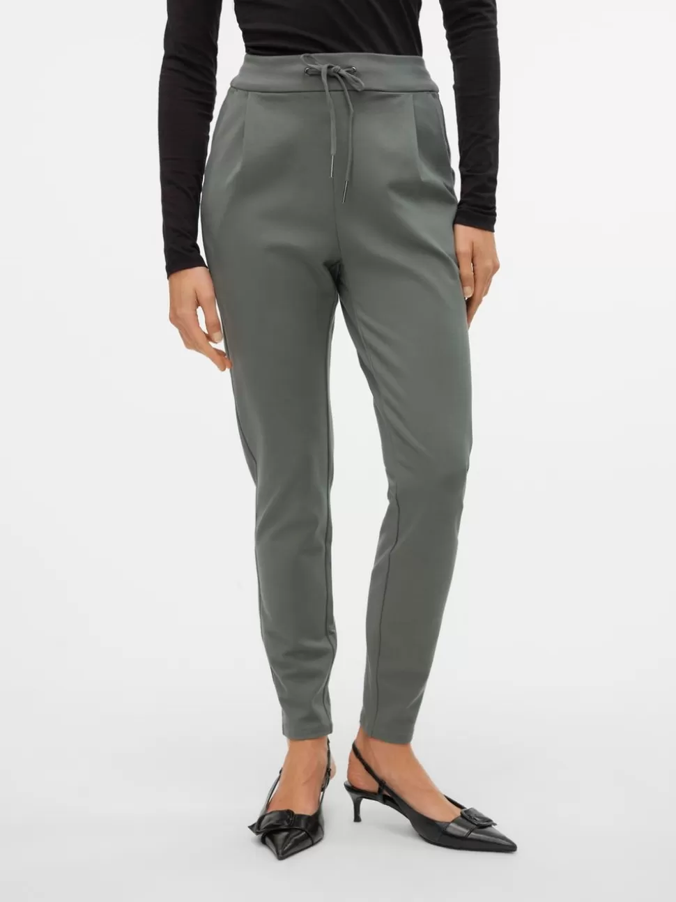 Byxor | Hemmakläder^VERO MODA VMEVA Medelhög Midja Byxor Balsam Green