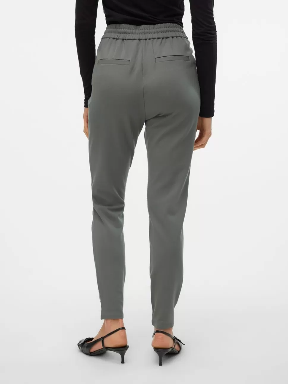 Byxor | Hemmakläder^VERO MODA VMEVA Medelhög Midja Byxor Balsam Green