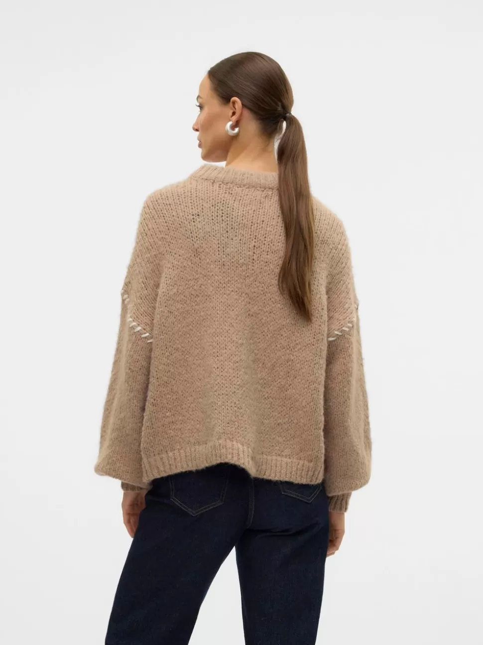 Stickat^VERO MODA VMFENG Pullover Silver Mink