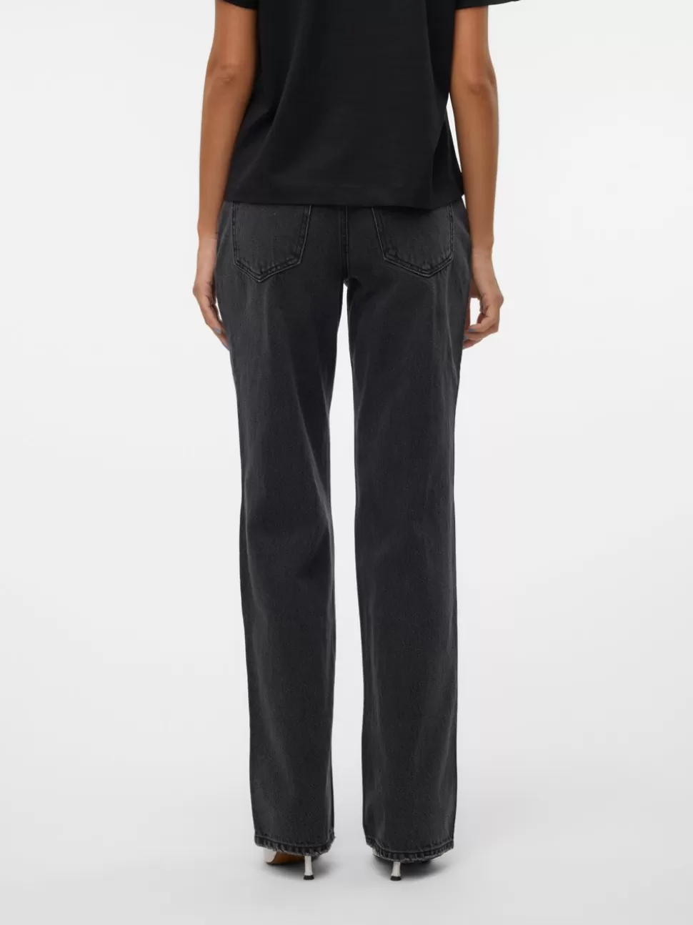 Jeans^VERO MODA VMFILIPPA Låg Midja Rak Passform Jeans Black Denim