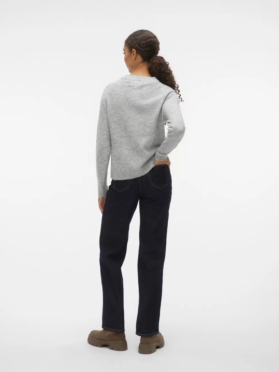 Stickat | Basics^VERO MODA VMFILUCA Pullover Light Grey Melange