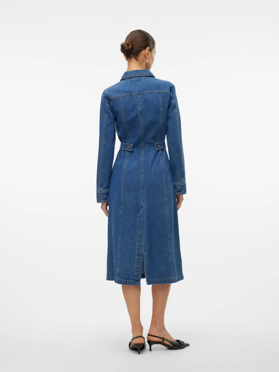 Klänningar^VERO MODA VMFINLEY Lång Klänning Medium Blue Denim