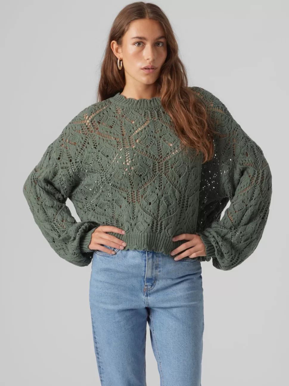 Stickat^VERO MODA VMFIOLA Pullover Laurel Wreath