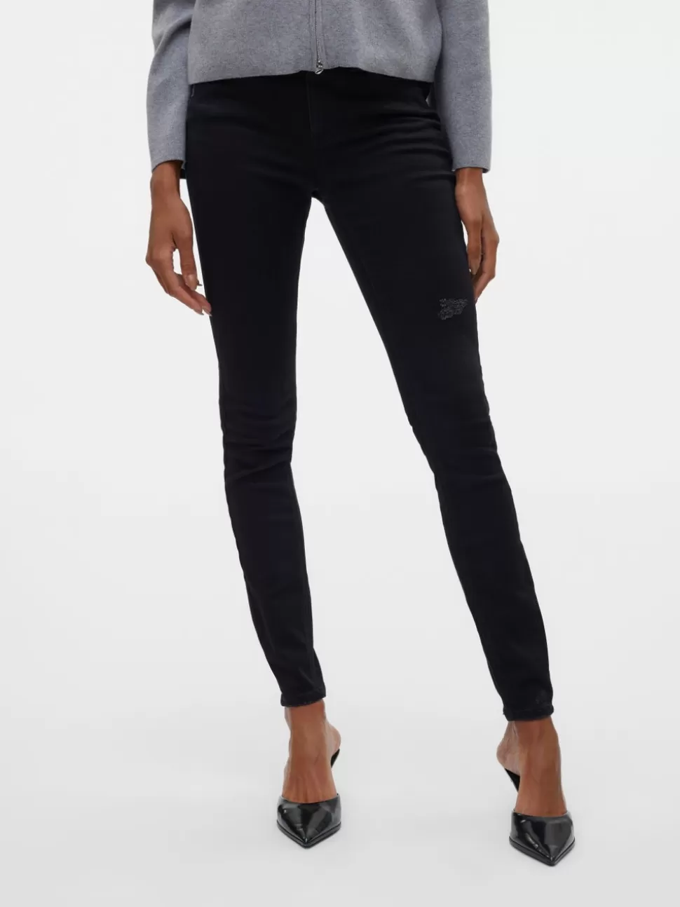 Jeans^VERO MODA VMFLASH Medelhög Midja Skinny Fit Jeans Black Denim