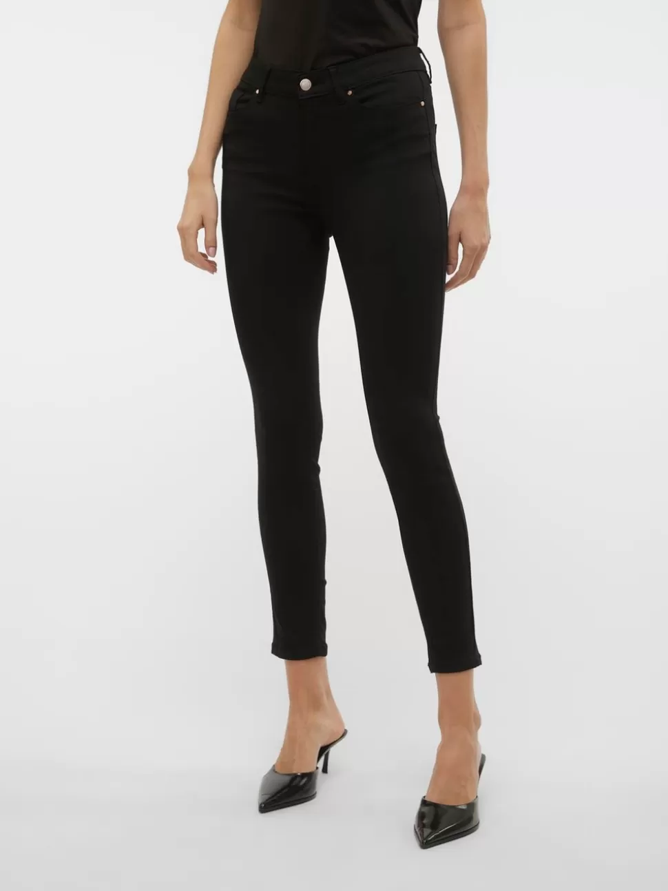 Jeans^VERO MODA VMFLASH Medelhög Midja Skinny Fit Jeans Black