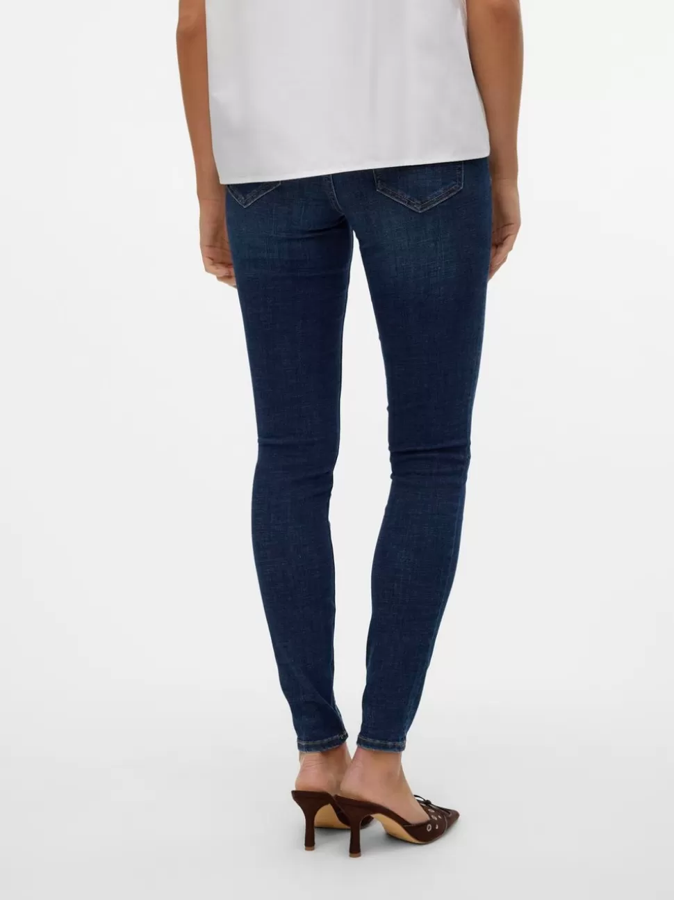 Jeans^VERO MODA VMFLASH Medelhög Midja Skinny Fit Jeans Dark Blue Denim
