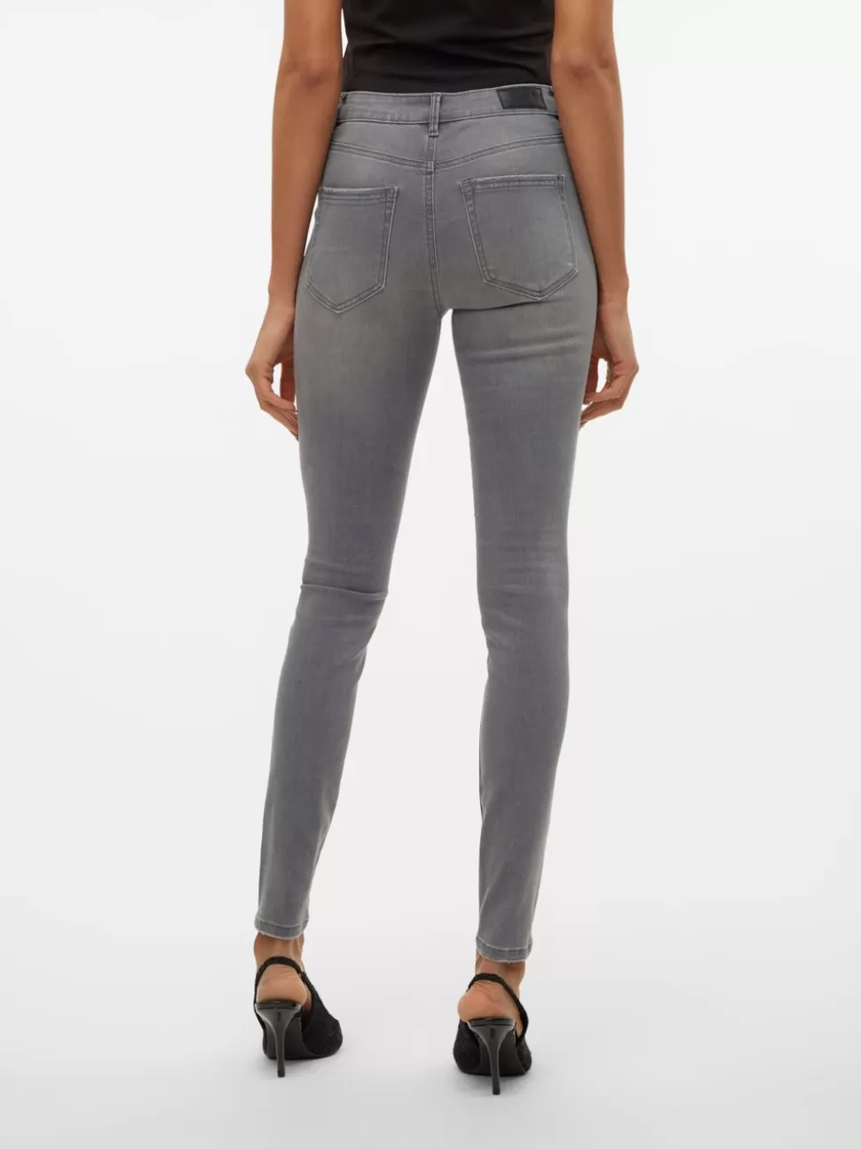Jeans | Basics^VERO MODA VMFLASH Medelhög Midja Skinny Fit Jeans Light Grey Denim