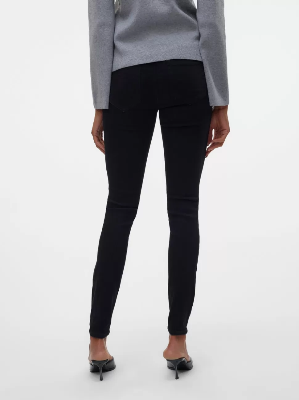 Jeans^VERO MODA VMFLASH Medelhög Midja Skinny Fit Jeans Black Denim