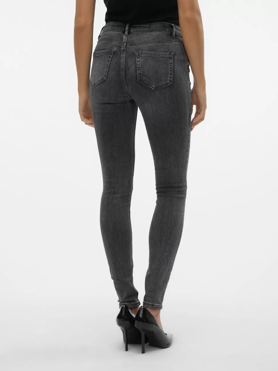 Jeans | Basics^VERO MODA VMFLASH Medelhög Midja Skinny Fit Jeans Medium Grey Denim