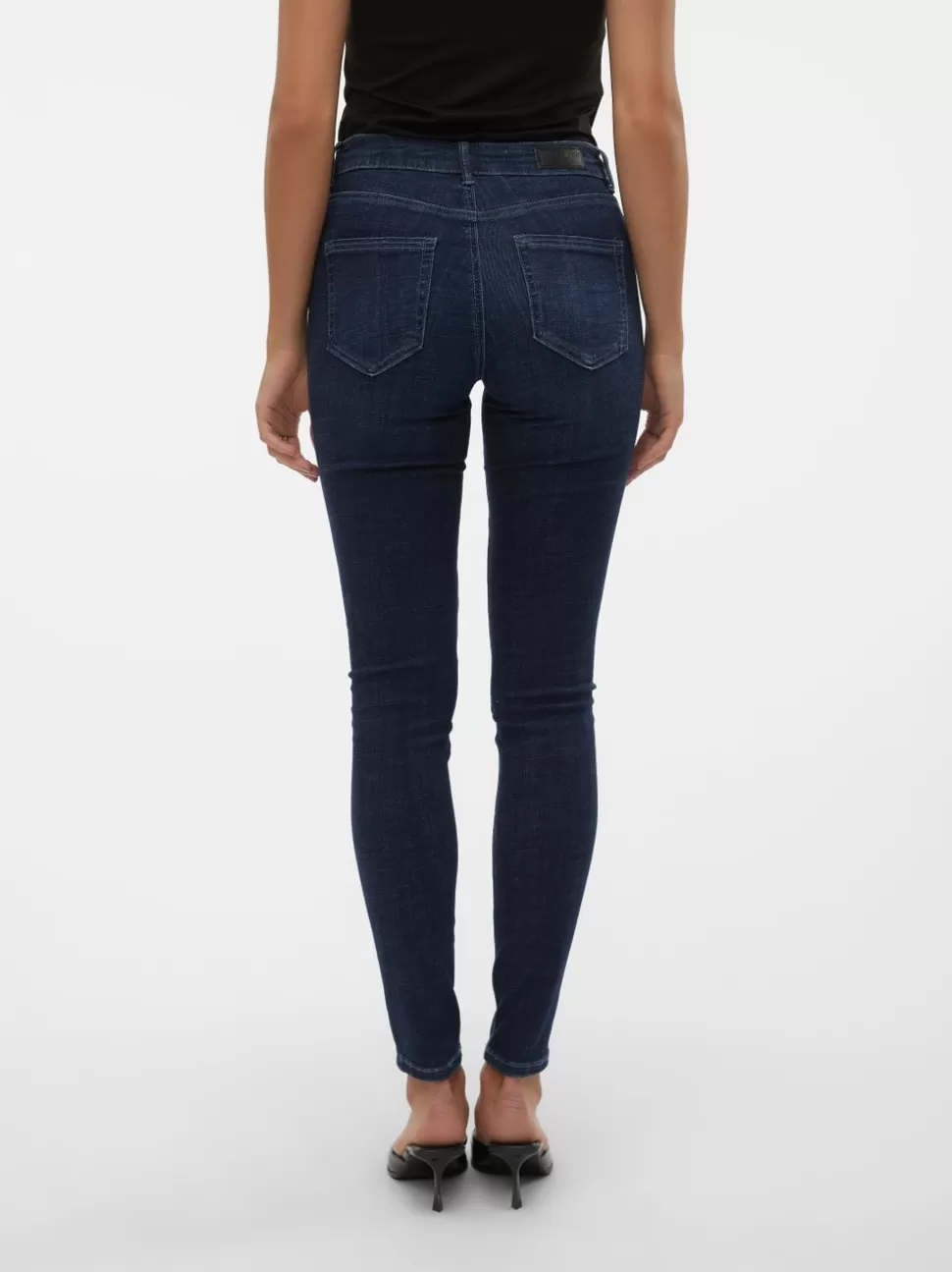 Jeans^VERO MODA VMFLASH Medelhög Midja Skinny Fit Jeans Dark Blue Denim