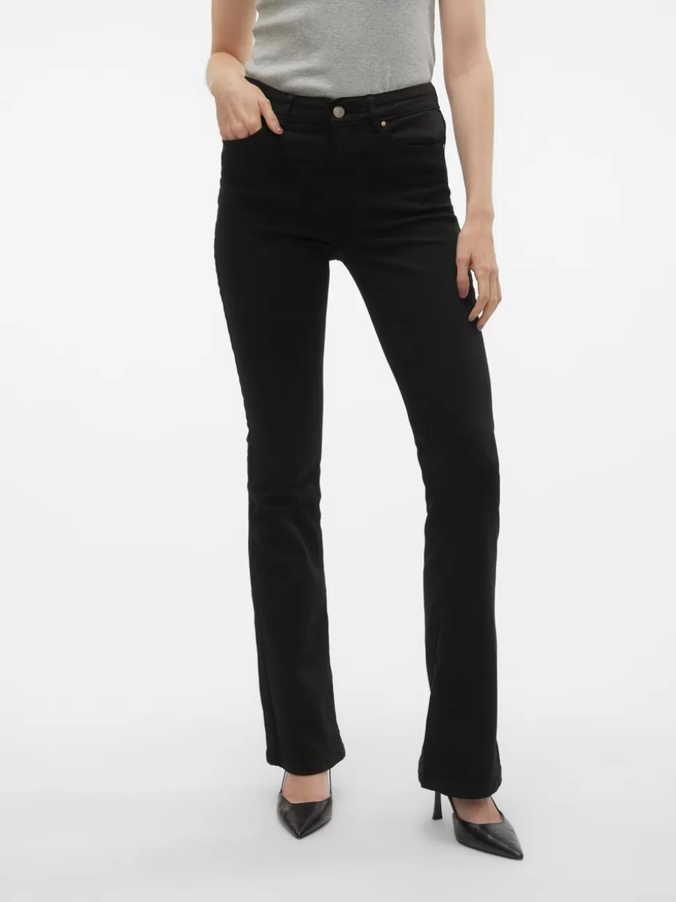 Jeans | Hemmakläder^VERO MODA VMFLASH Medelhög Midja Utsvängd Passform Jeans Black