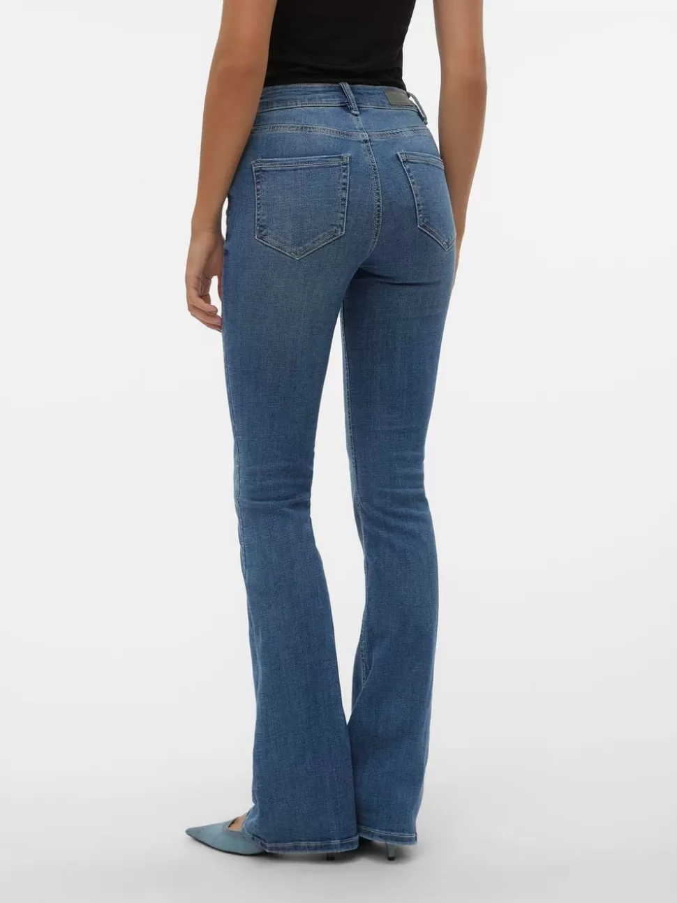 Jeans | Basics^VERO MODA VMFLASH Medelhög Midja Utsvängd Passform Jeans Medium Blue Denim