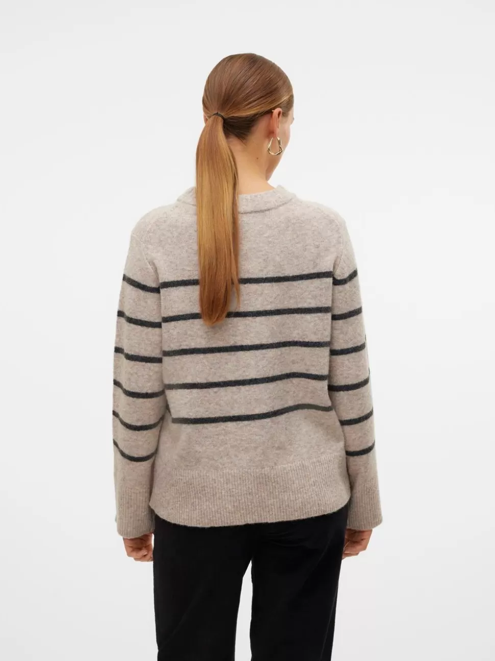 Stickat^VERO MODA VMFLAWLESS Pullover Silver Mink