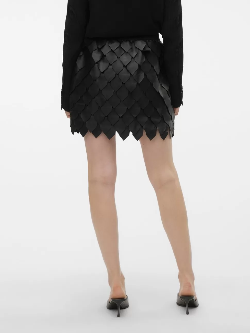 Kjolar^VERO MODA VMFLORA Hög Midja Kort Kjol Black