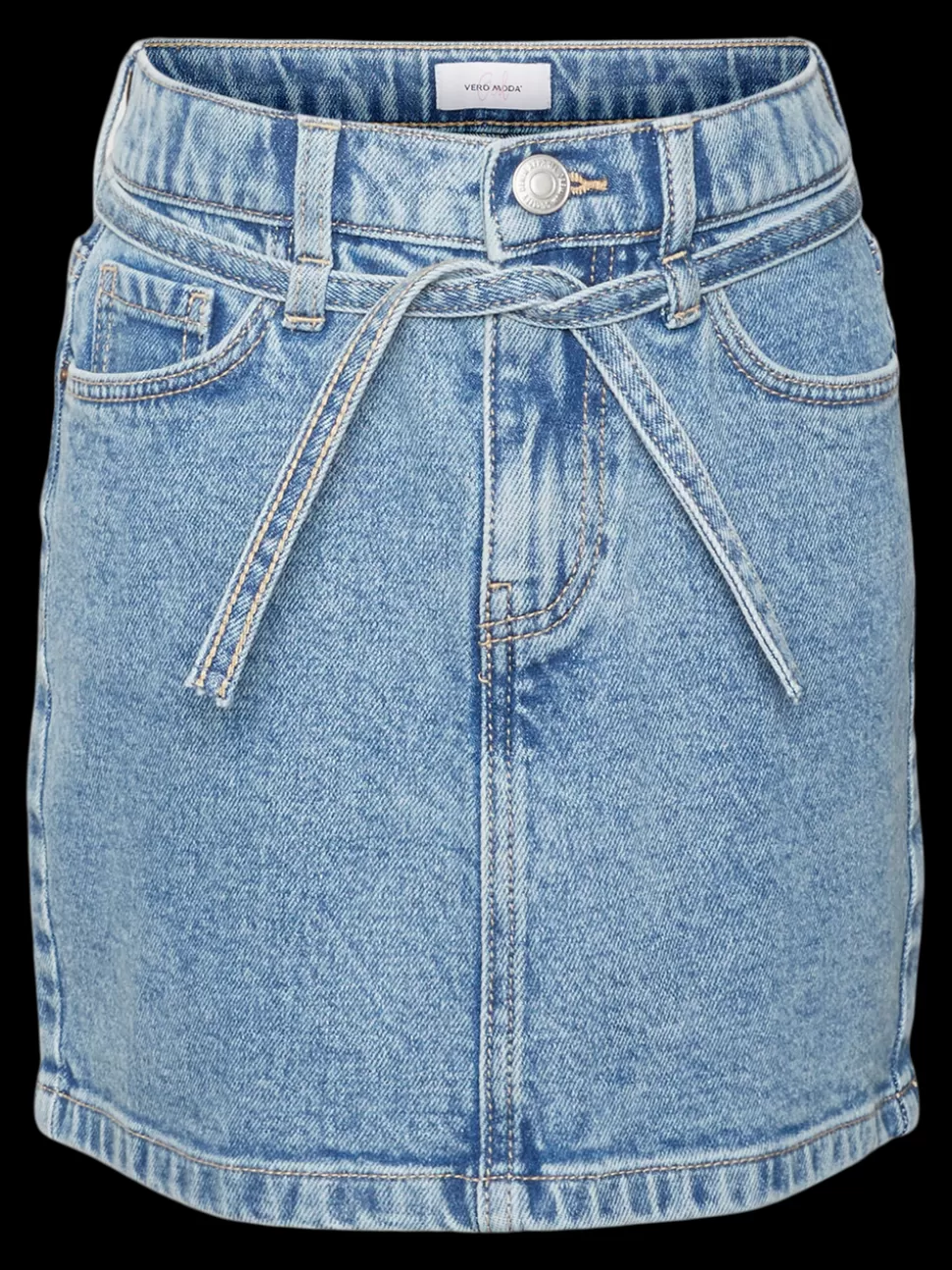Kjolar | Underdelar^VERO MODA VMFLORA Medelhög Midja Kort Kjol Light Blue Denim