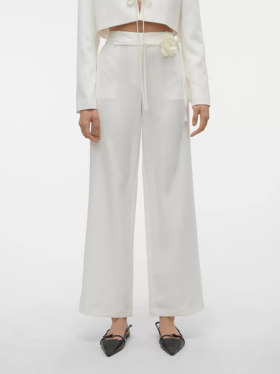 Festkläder | Byxor^VERO MODA VMFLORENTINA Medelhög Midja Byxor Snow White