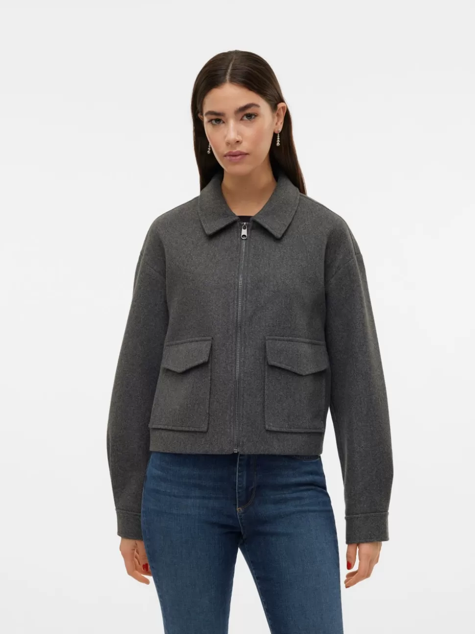 Jackor^VERO MODA VMFORTUNE Jacka Dark Grey Melange
