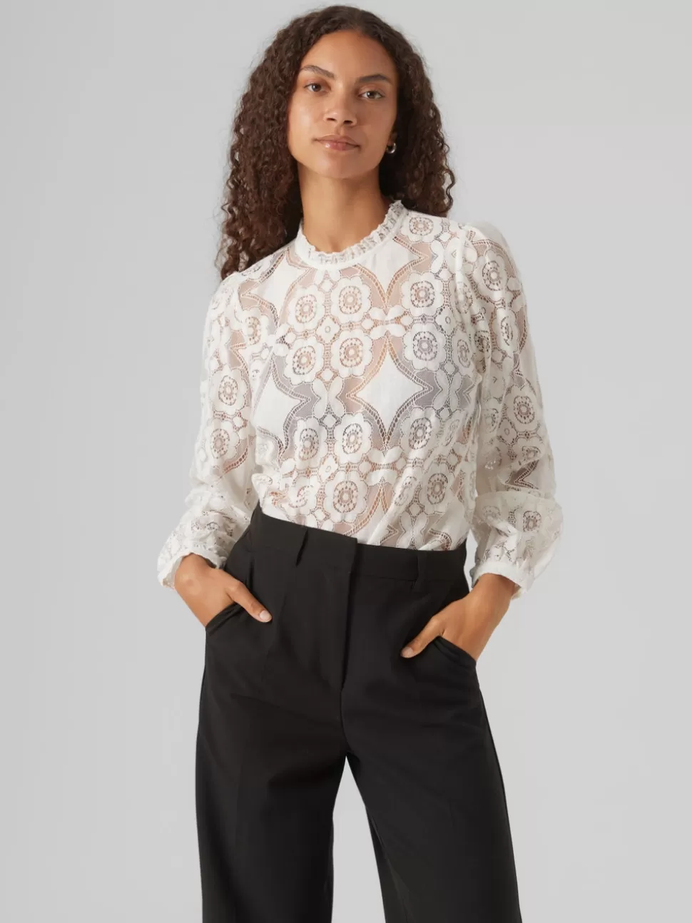 Toppar^VERO MODA VMGANNAH Skjorta Cloud Dancer