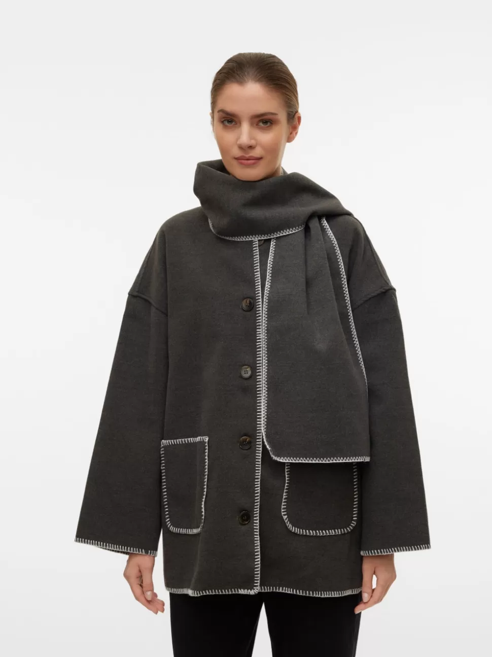 Jackor^VERO MODA VMGERRY Jacka Dark Grey Melange