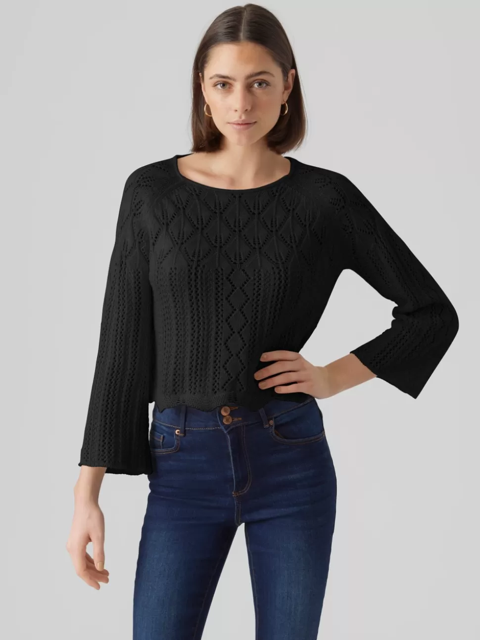 Stickat | Basics^VERO MODA VMGINGER Pullover Black