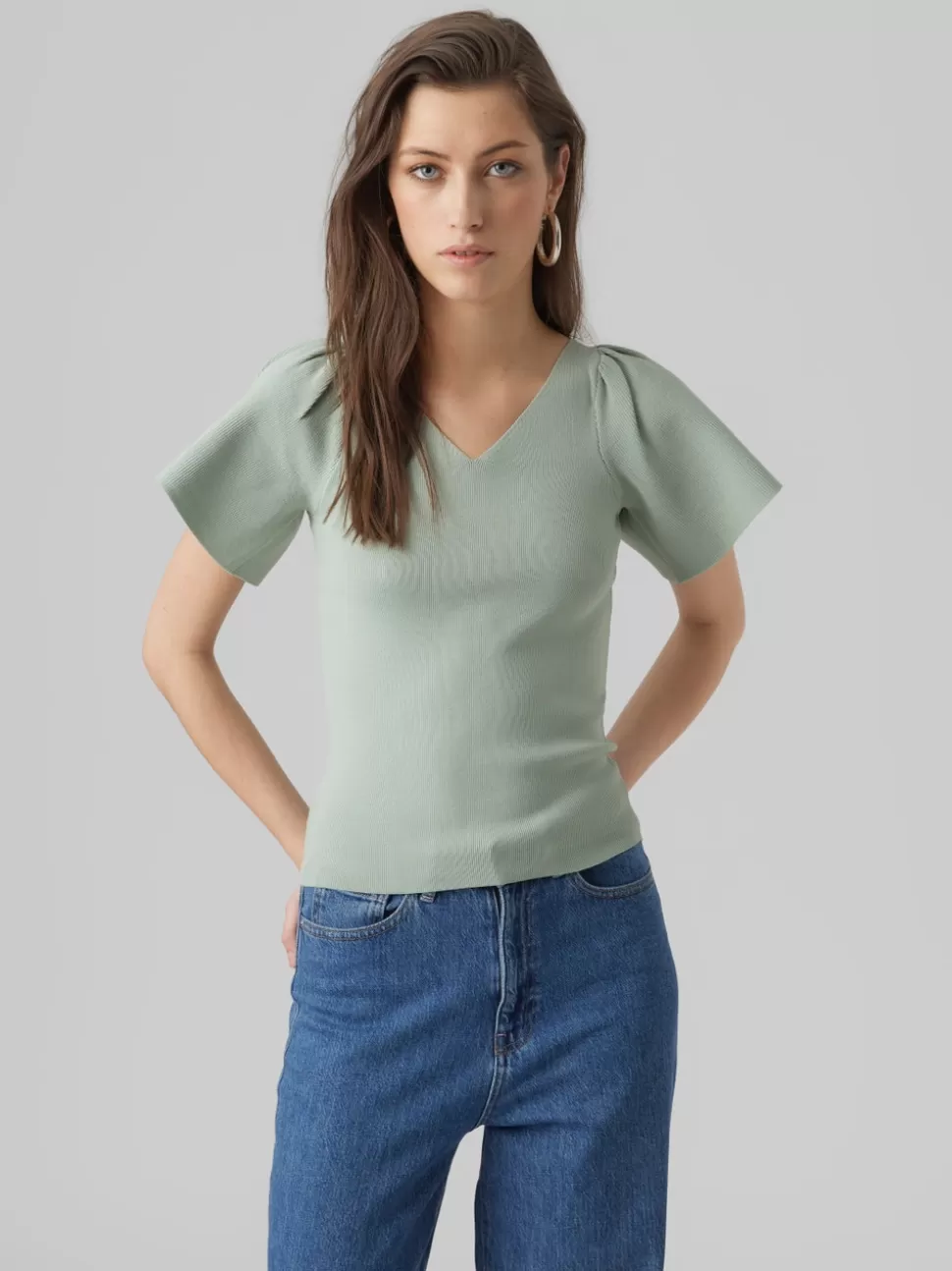 Stickat | Basics^VERO MODA VMGINNY Pullover Jadeite