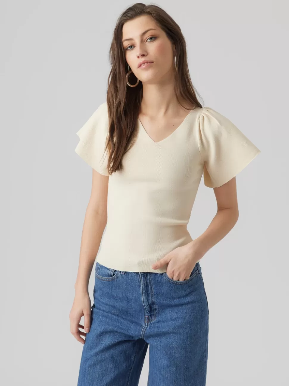 Stickat | Basics^VERO MODA VMGINNY Pullover Eggnog