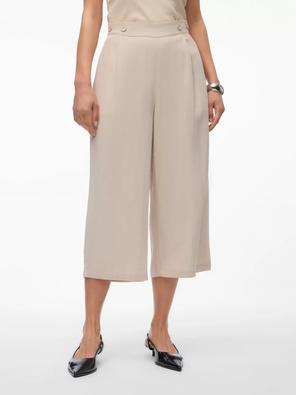 Byxor^VERO MODA VMGISELLE Culottebyxor Silver Lining