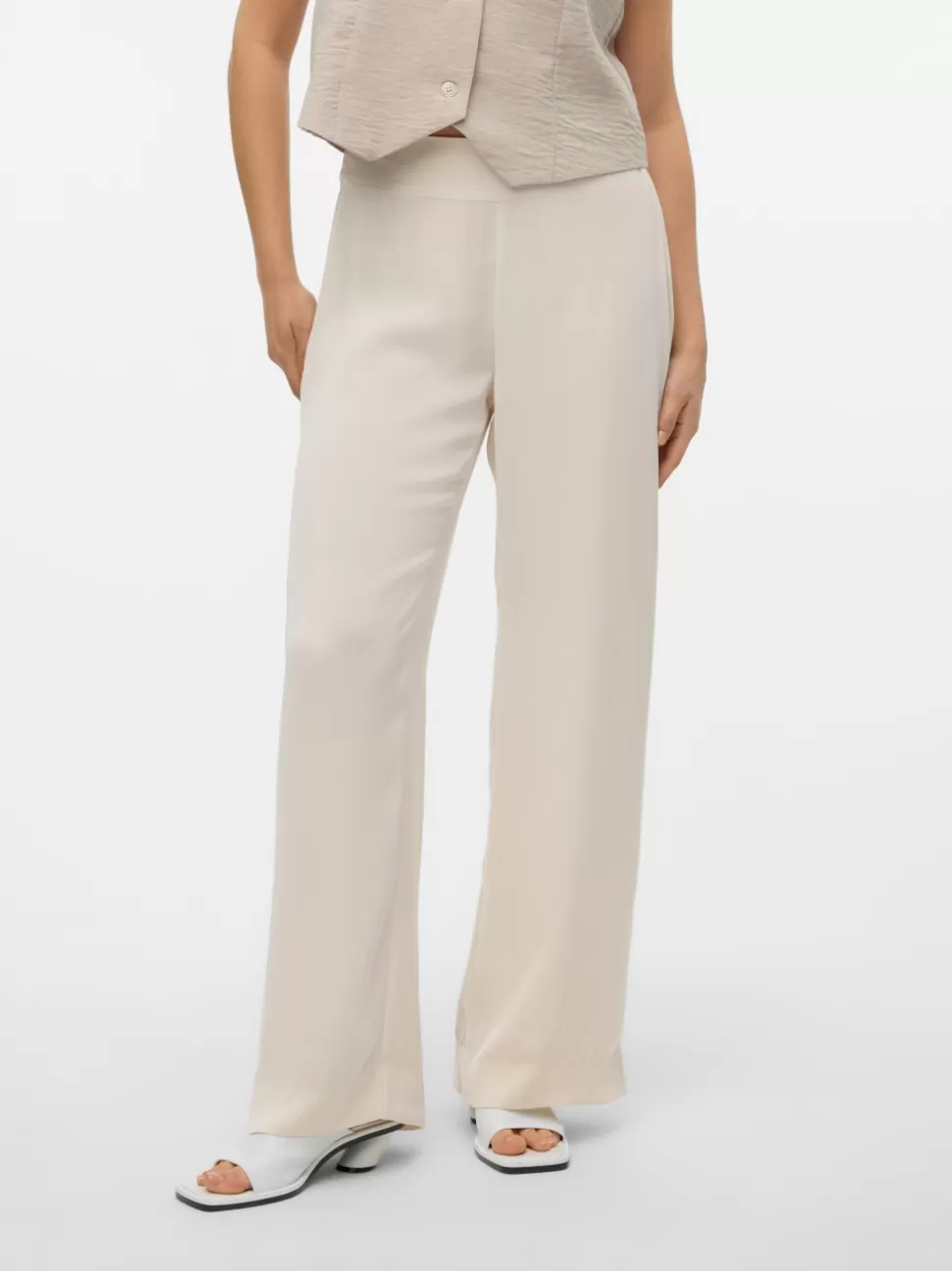 Byxor^VERO MODA VMGISELLE Hög Midja Byxor Birch