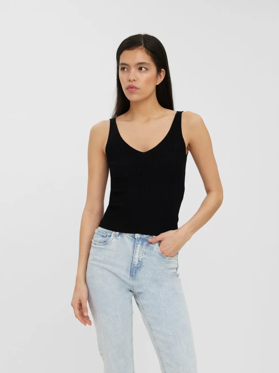 Stickat | Basics^VERO MODA VMGLORY Pullover Black