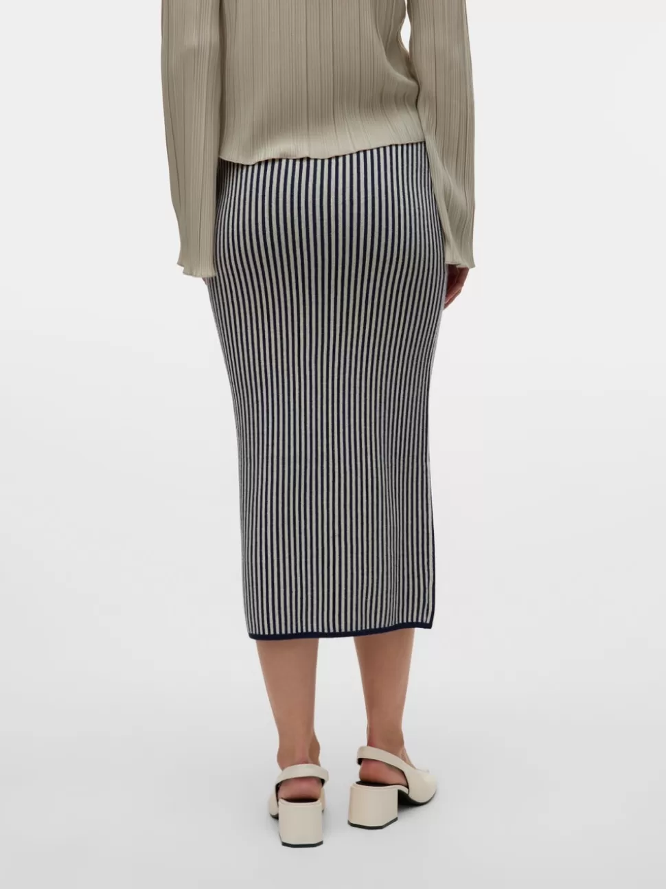 Kjolar^VERO MODA VMGOLD Hög Midja Midikjol Navy Blazer