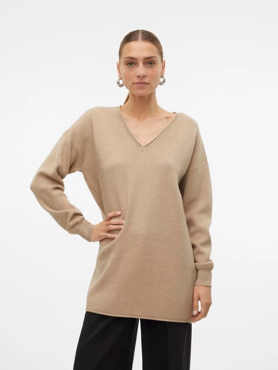 Stickat^VERO MODA VMGOLD Pullover Silver Mink