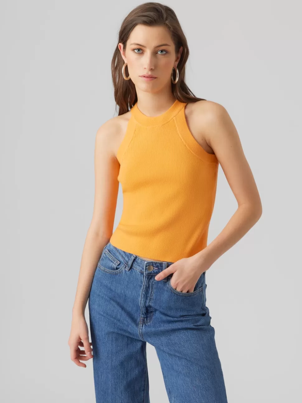 Stickat | Toppar^VERO MODA VMGOLD Pullover Mock Orange