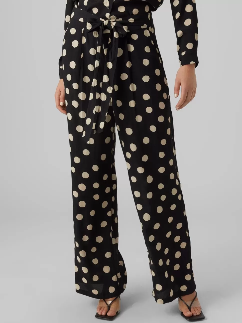 Byxor^VERO MODA VMGUNVER Hög Midja Byxor Black