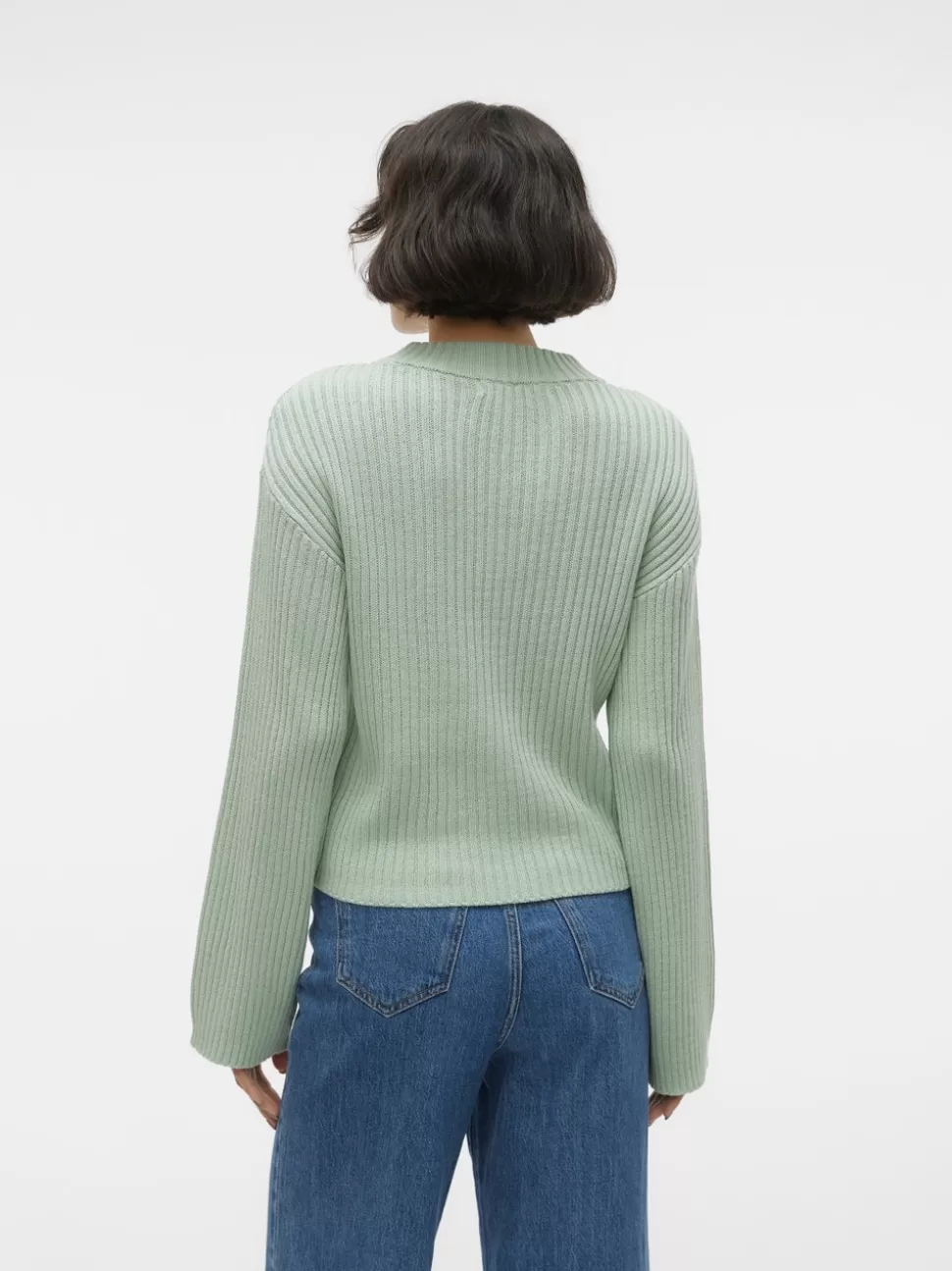 Stickat^VERO MODA VMHILDE Pullover Silt Green