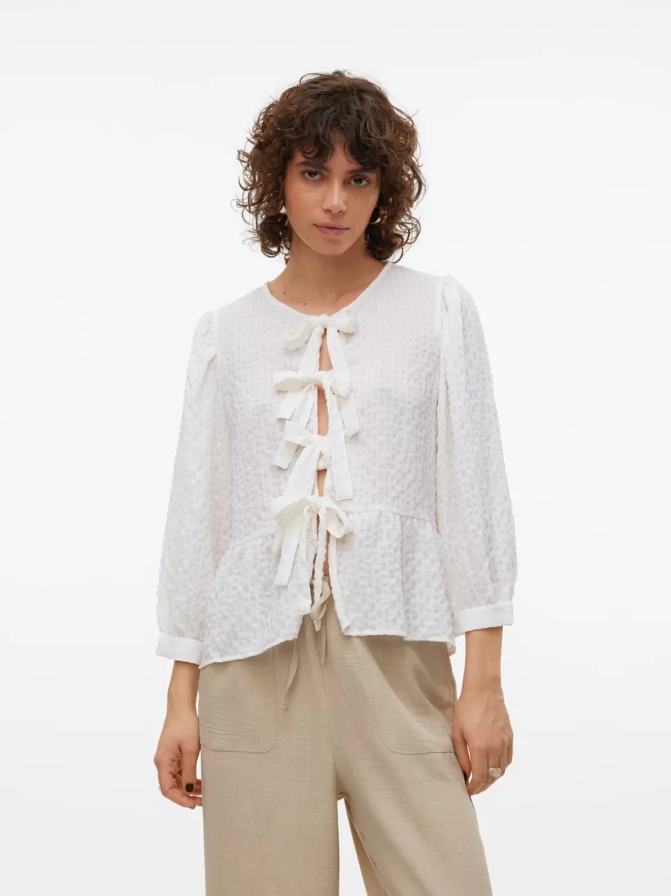 Toppar^VERO MODA VMHOLLO Kofta Bright White