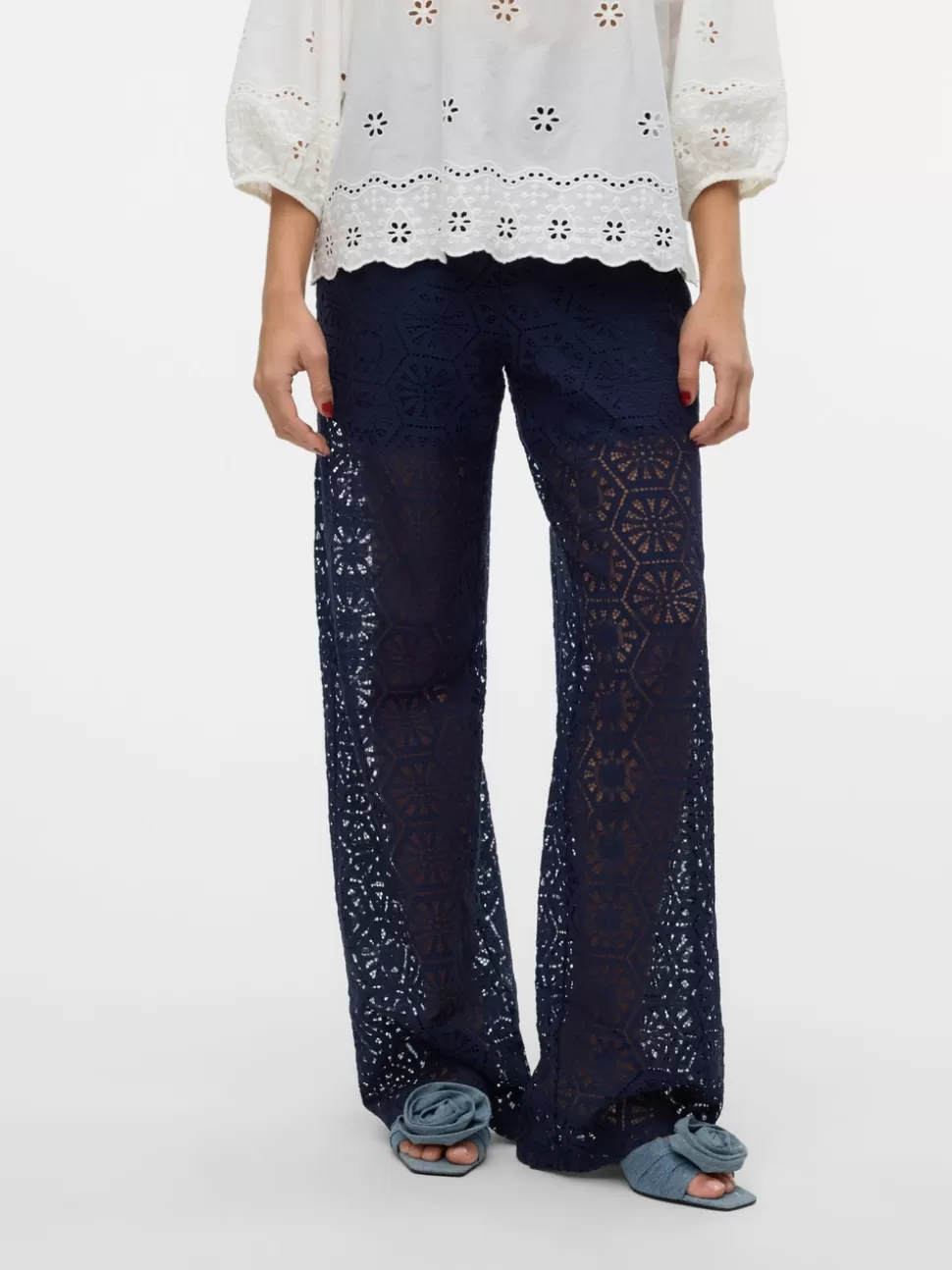 Festkläder | Byxor^VERO MODA VMHONEY Hög Midja Byxor Navy Blazer