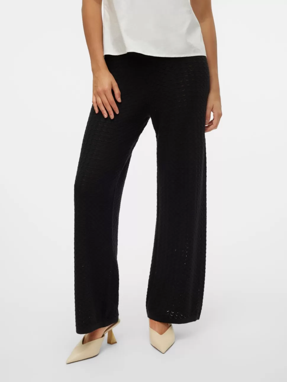 Byxor^VERO MODA VMIBERIA Hög Midja Byxor Black
