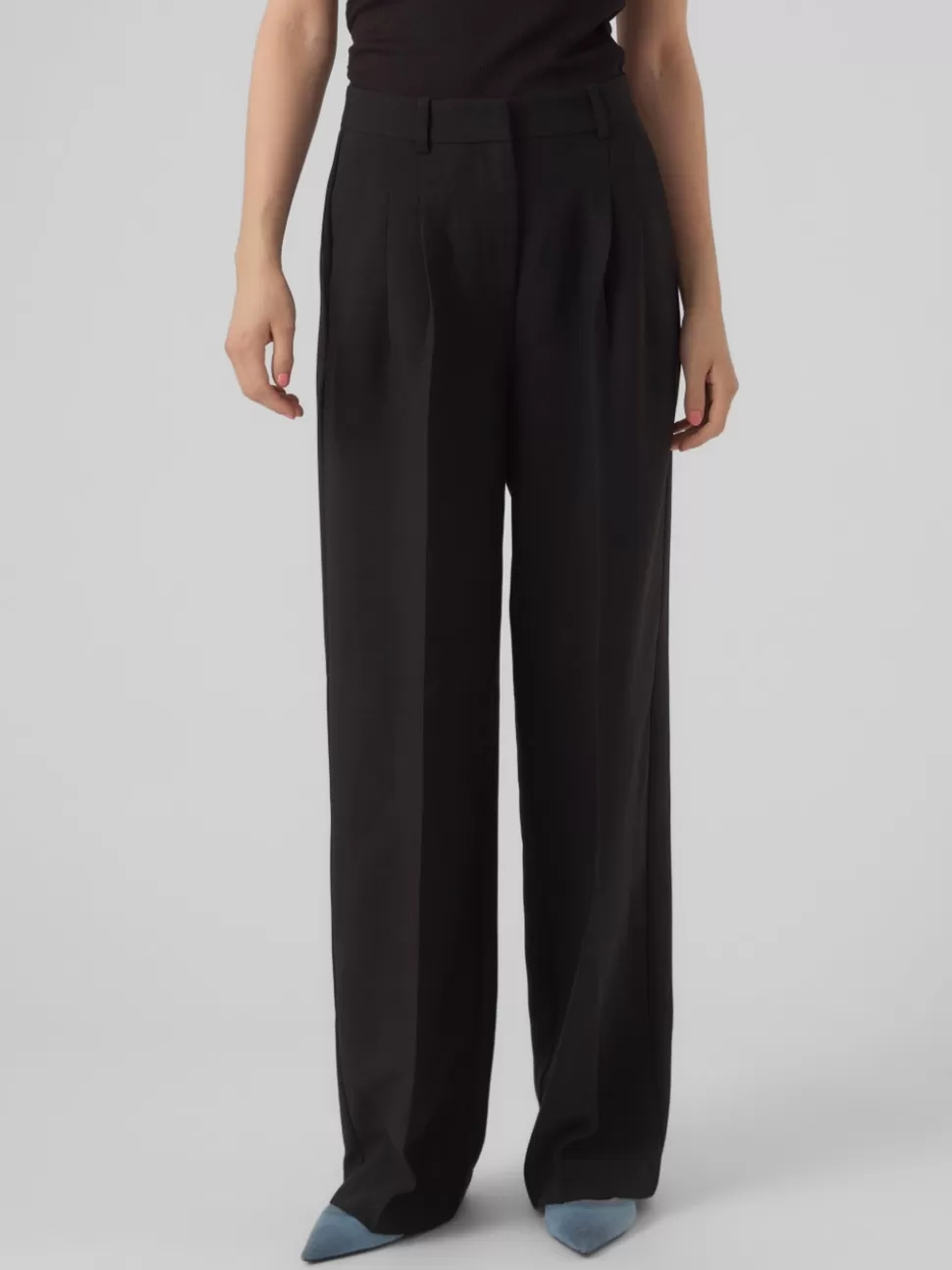 Byxor^VERO MODA VMIMANI Medelhög Midja Byxor Black