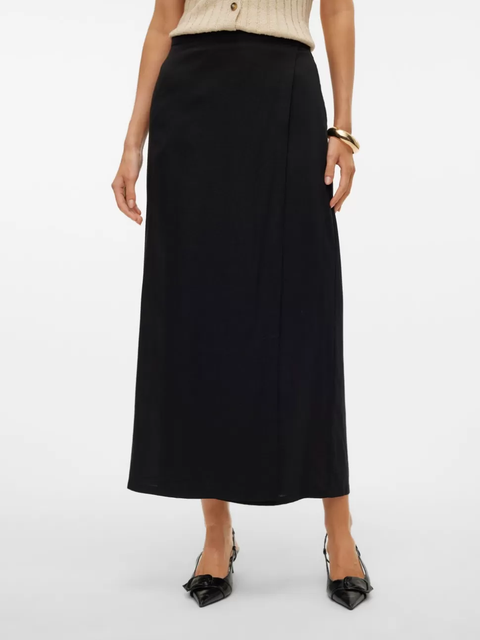 Kjolar^VERO MODA VMINAYAH Hög Midja Lång Kjol Black