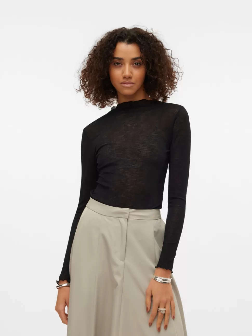 Toppar^VERO MODA VMINES T-shirt Black