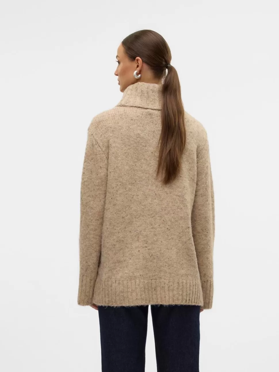 Stickat^VERO MODA VMINGRID Pullover Silver Mink
