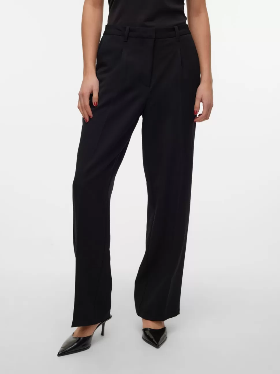 Byxor^VERO MODA VMISABEL Medelhög Midja Byxor Black