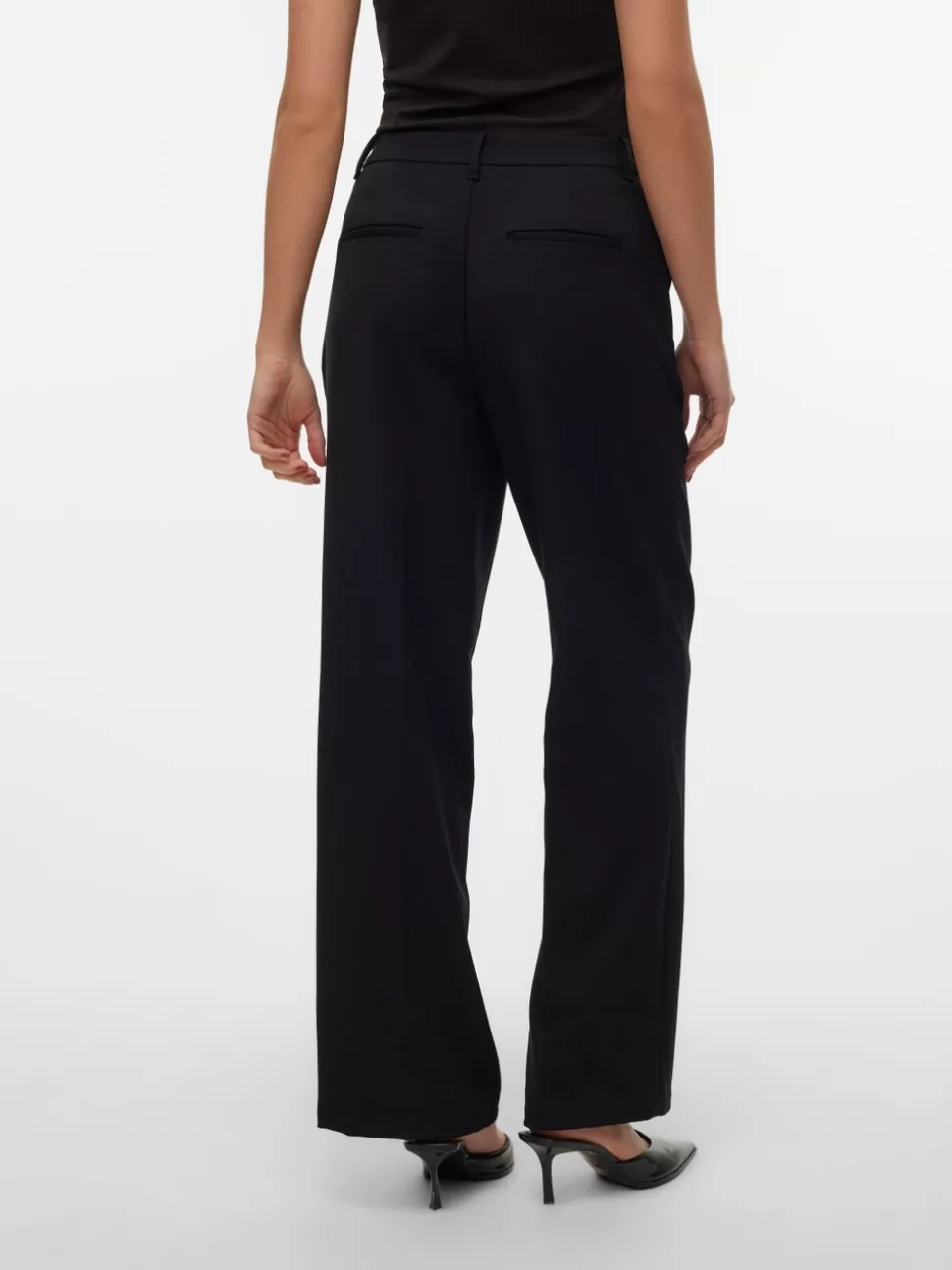 Byxor^VERO MODA VMISABEL Medelhög Midja Byxor Black