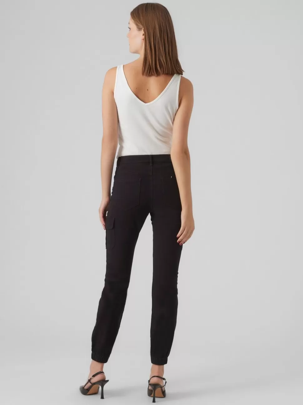 Jeans | Byxor^VERO MODA VMIVY Medelhög Midja Cargobyxor Black
