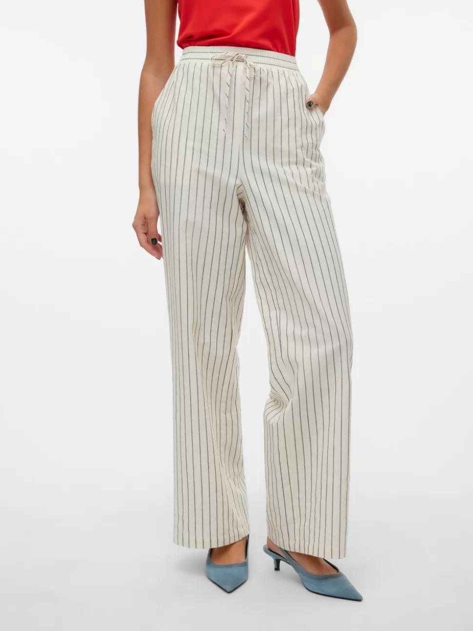 Byxor^VERO MODA VMJACELYN Hög Midja Byxor Birch