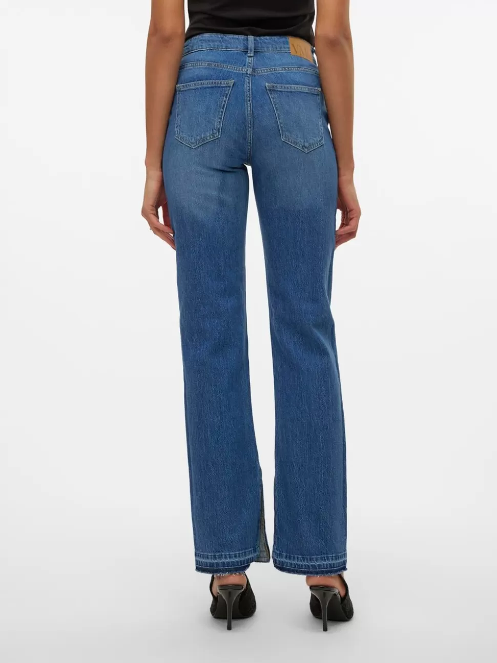 Jeans^VERO MODA VMJADA Medelhög Midja Rak Passform Jeans Medium Blue Denim