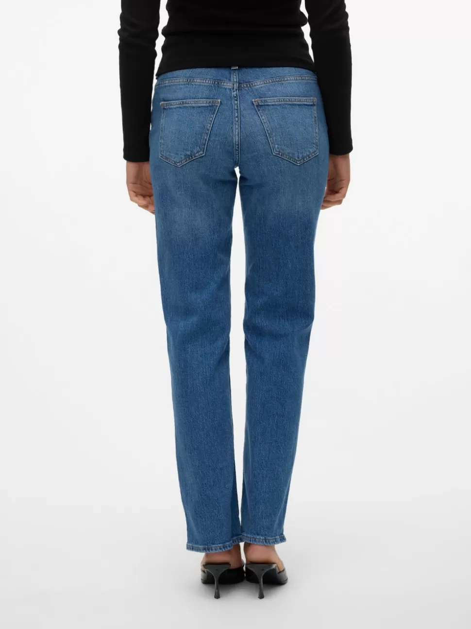 Jeans^VERO MODA VMJADA Medelhög Midja Rak Passform Jeans Medium Blue Denim